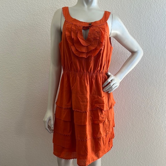 Anthropologie Maeve Terasina Orange Dress - Picture 2 of 7